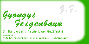 gyongyi feigenbaum business card